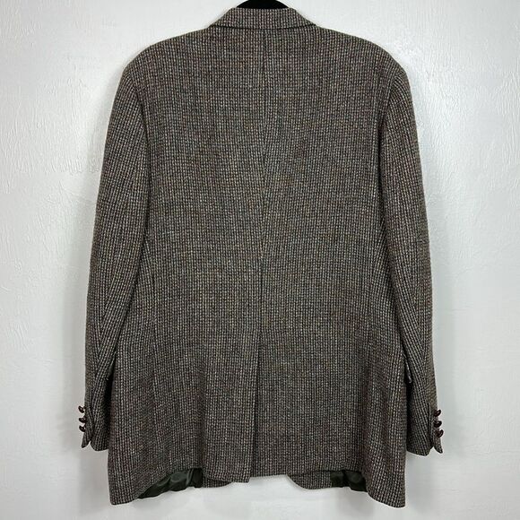 Harris Tweed Classic Handwoven Pure Wool Brown Men's Blazer Size XL - Picture 3 of 12